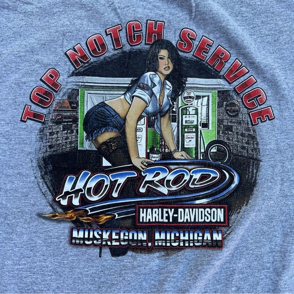 Vintage Harley Davidson Double Sided Graphic Shirt Gray Size XL - Picture 6 of 6